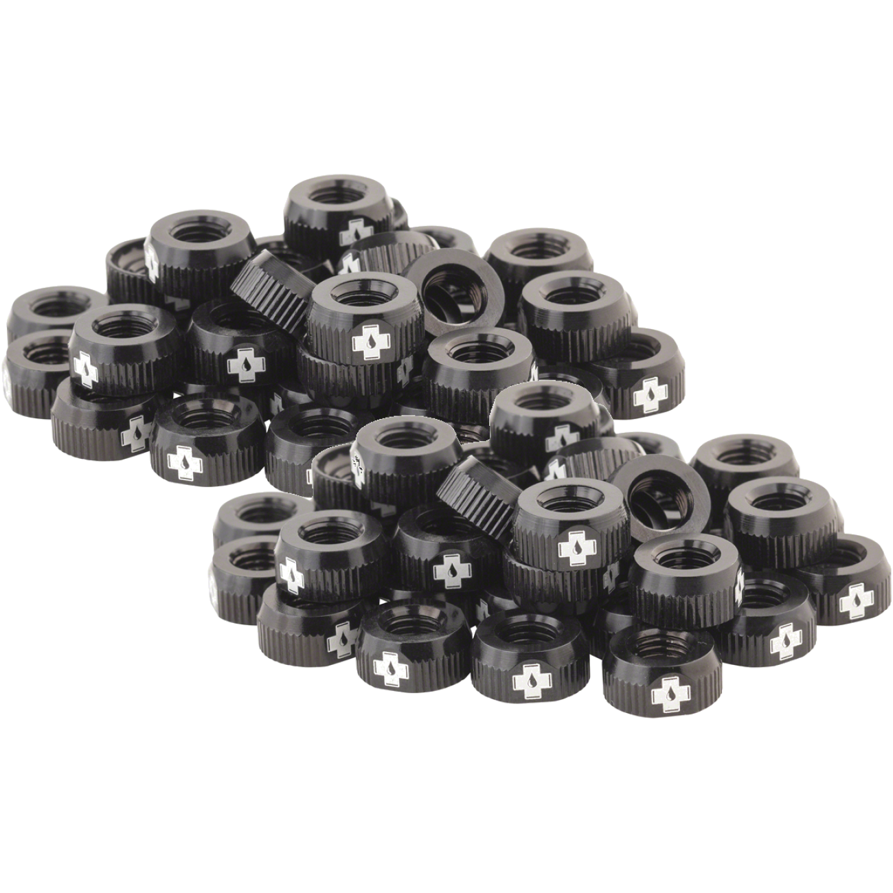 Pack of 2 Muc-Off Tubeless Valve Box Refill - Black Lock Nut, Pack of 40