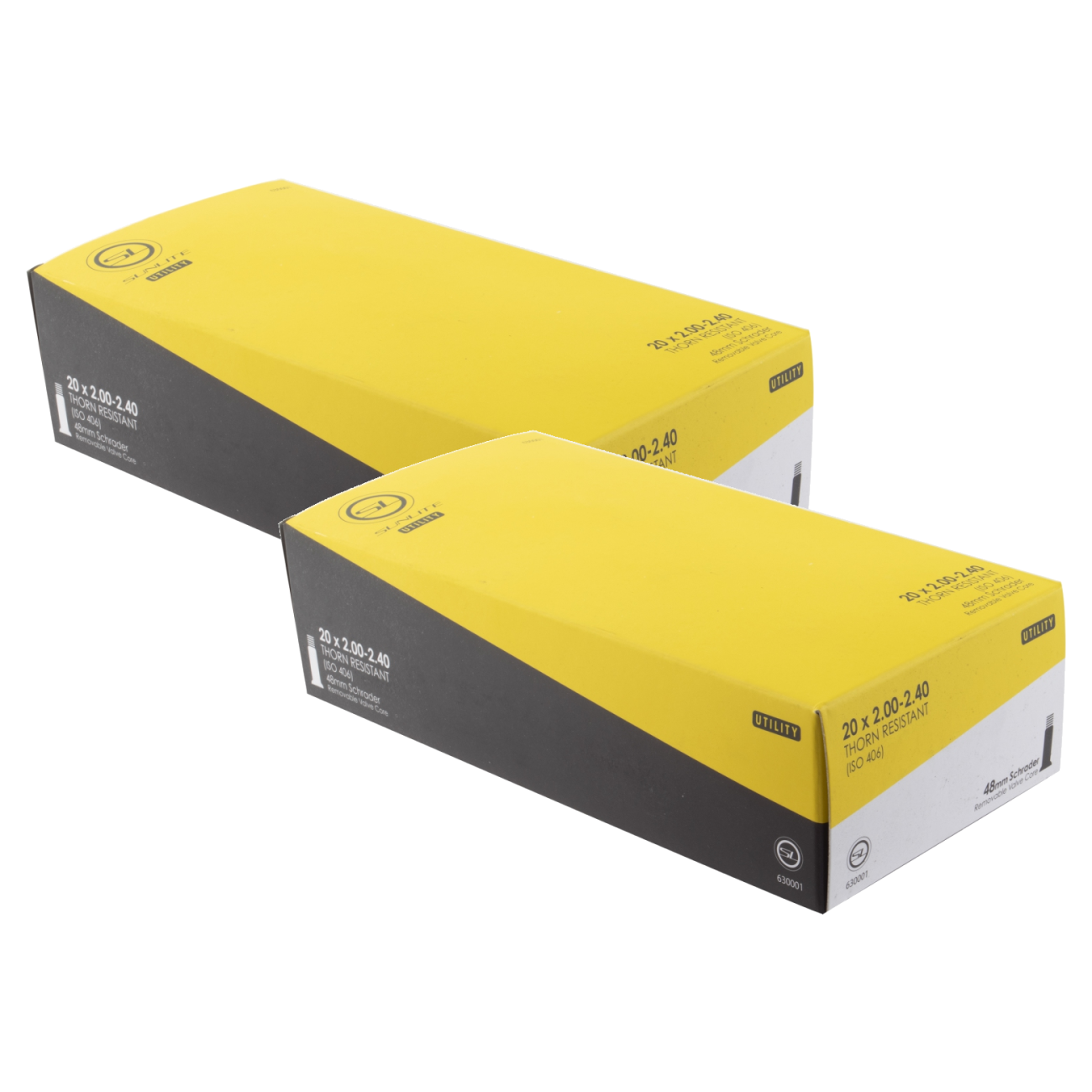 Pack of 2 Sunlite Utili-T Thorn Resistant Schrader Valve Tubes 20x2.00-2.40 SV