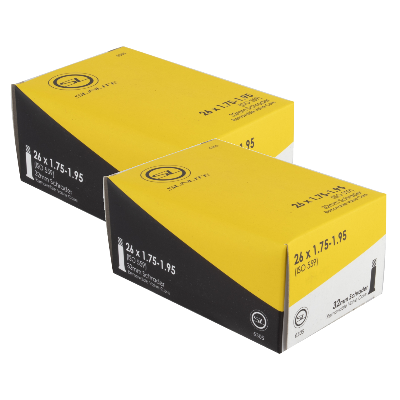 Pack of 2 Sunlite Standard Schrader Valve 26x1.75-1.95 SV 32mm 0d