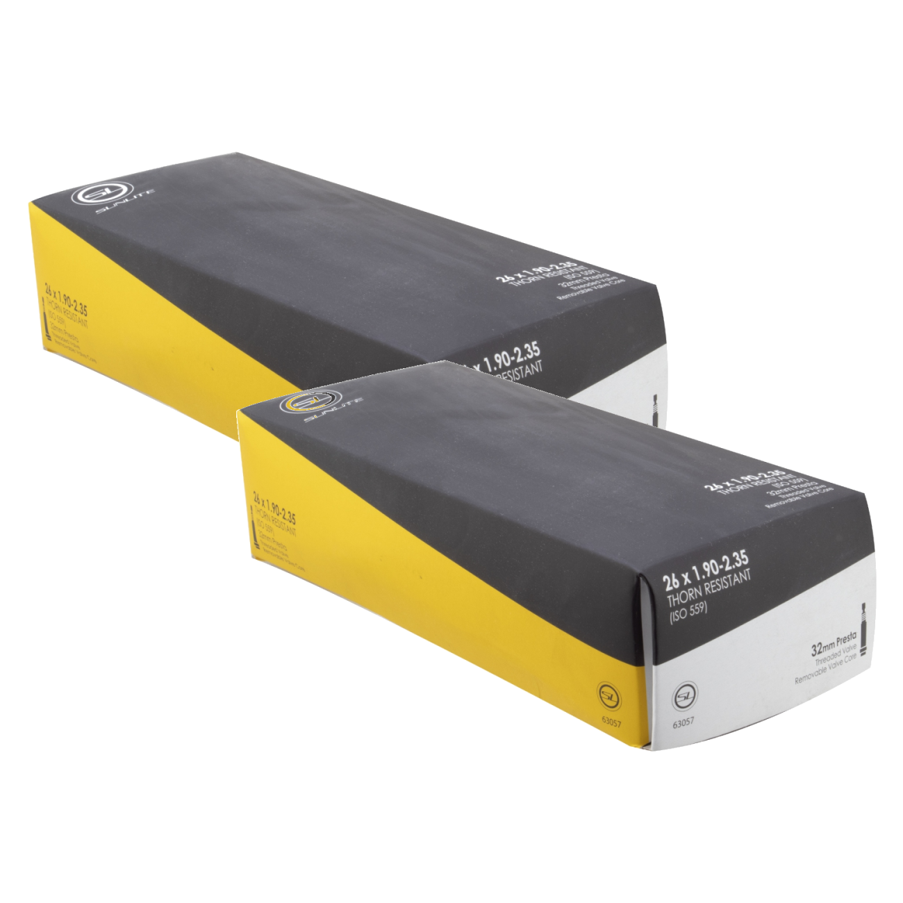 Pack of 2 Sunlite Thorn Resistant Presta Valve 26x1.90-2.35 PV 32mm 0d
