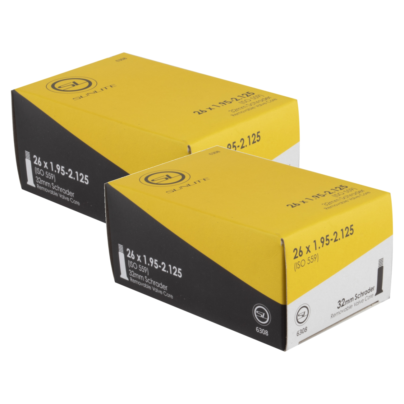 Pack of 2 Sunlite Standard Schrader Valve 26x1.95-2.125 SV 32mm 0d