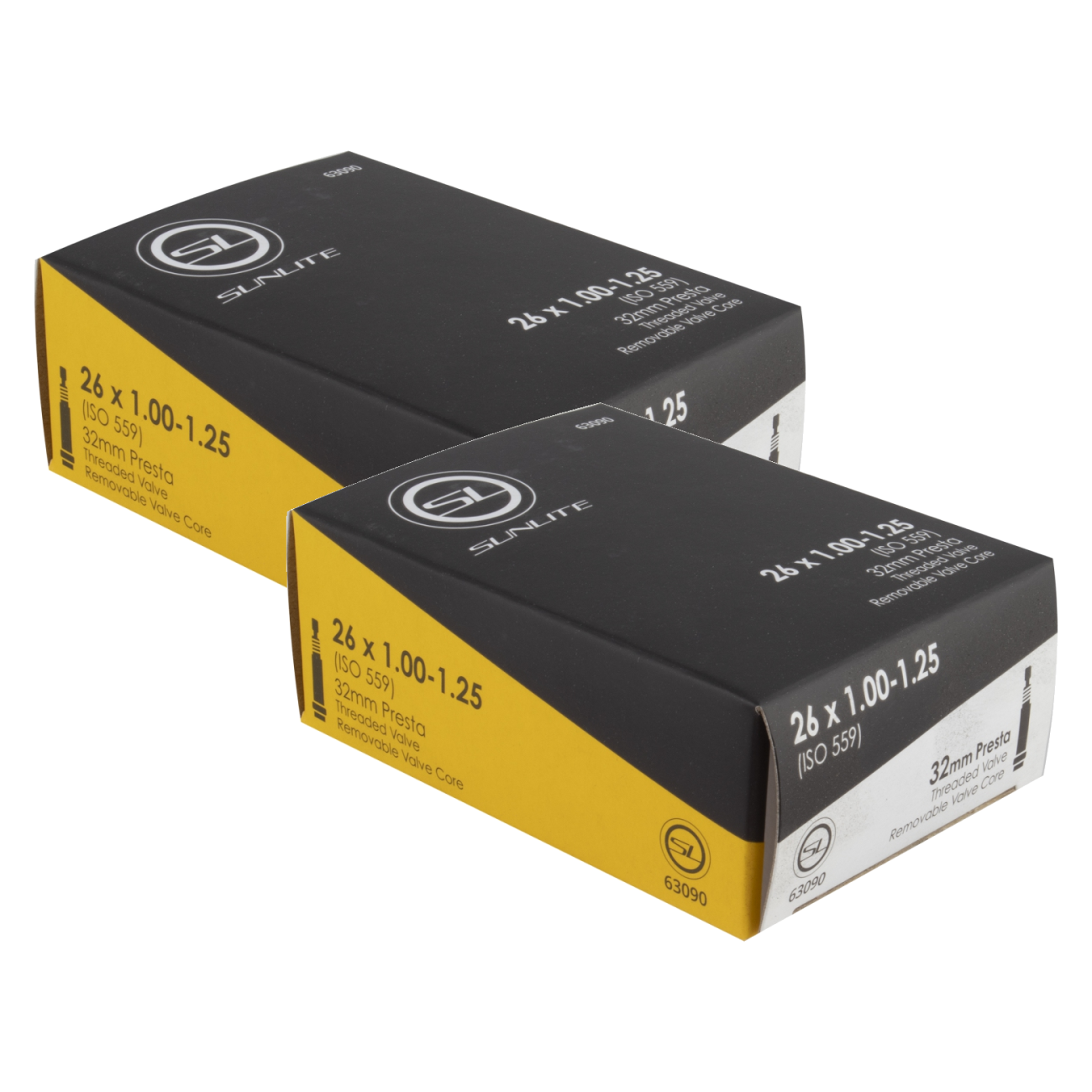 Sunlite Standard Tubes - 26 x 1.00-1.25, Presta Valve 32mm 0d, Pack of 2
