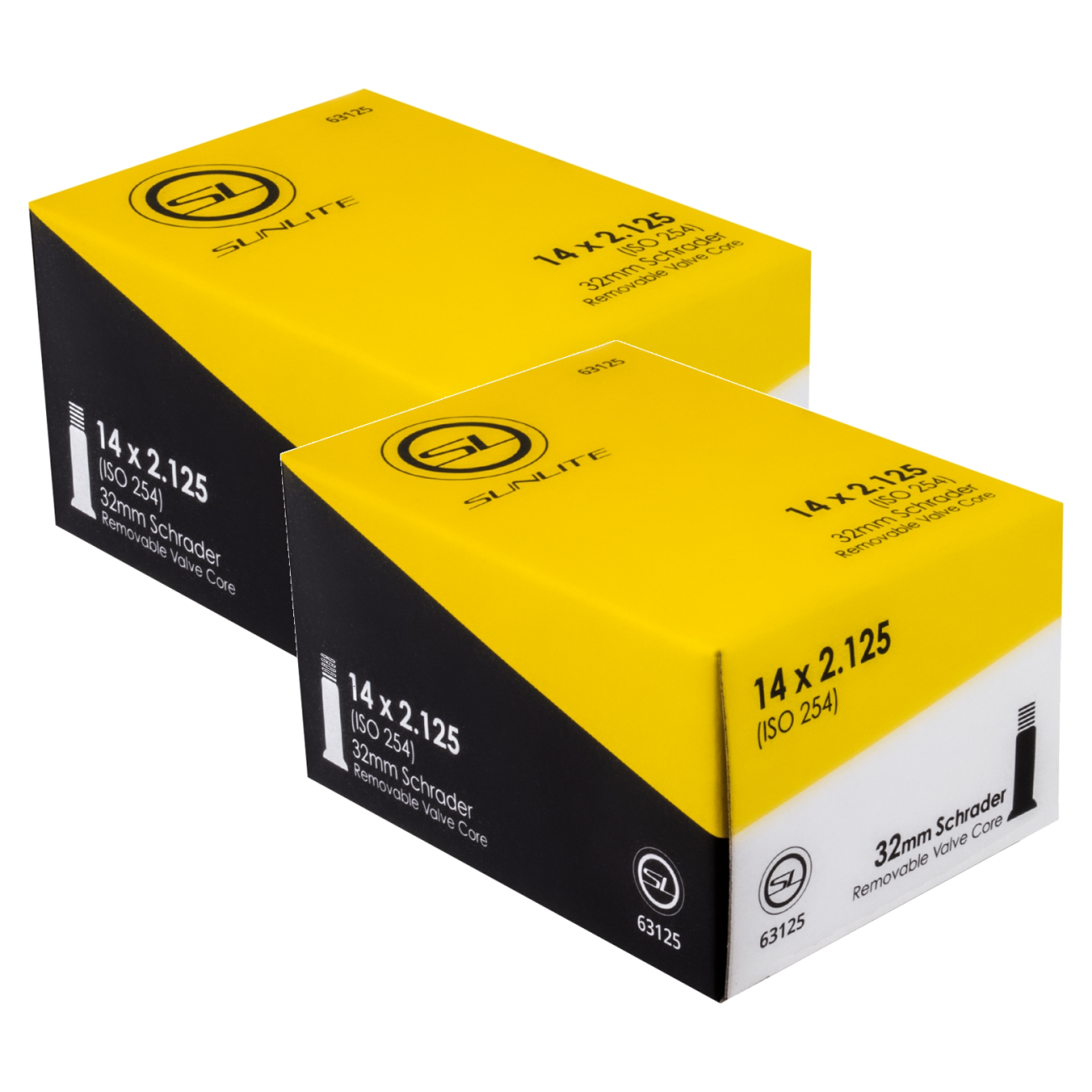 Pack of 2 Sunlite Standard Schrader Valve 14x2.125 SV 32mm 0d
