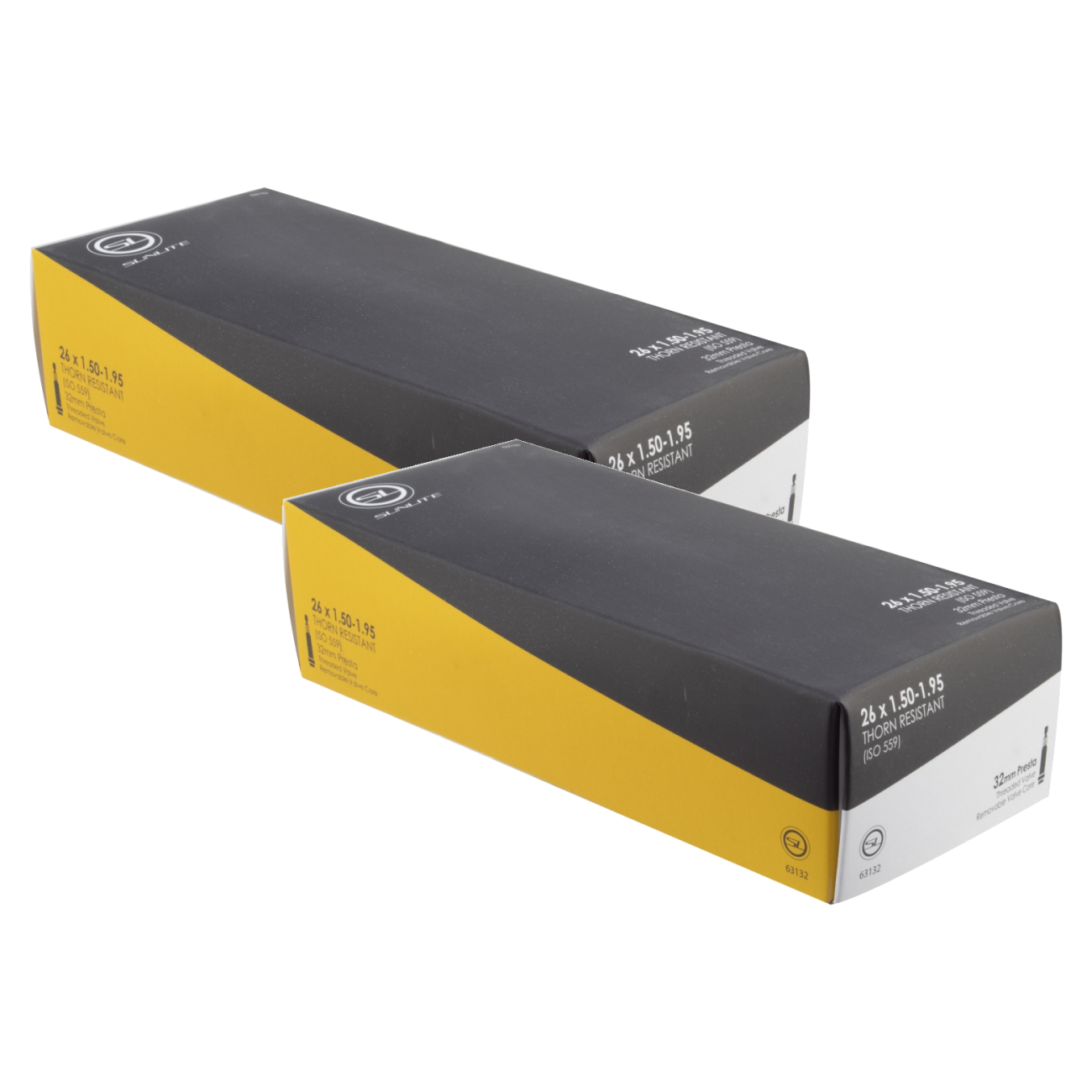 Pack of 2 Sunlite Thorn Resistant Presta Valve 26x1.50-1.95 PV 32mm 0d