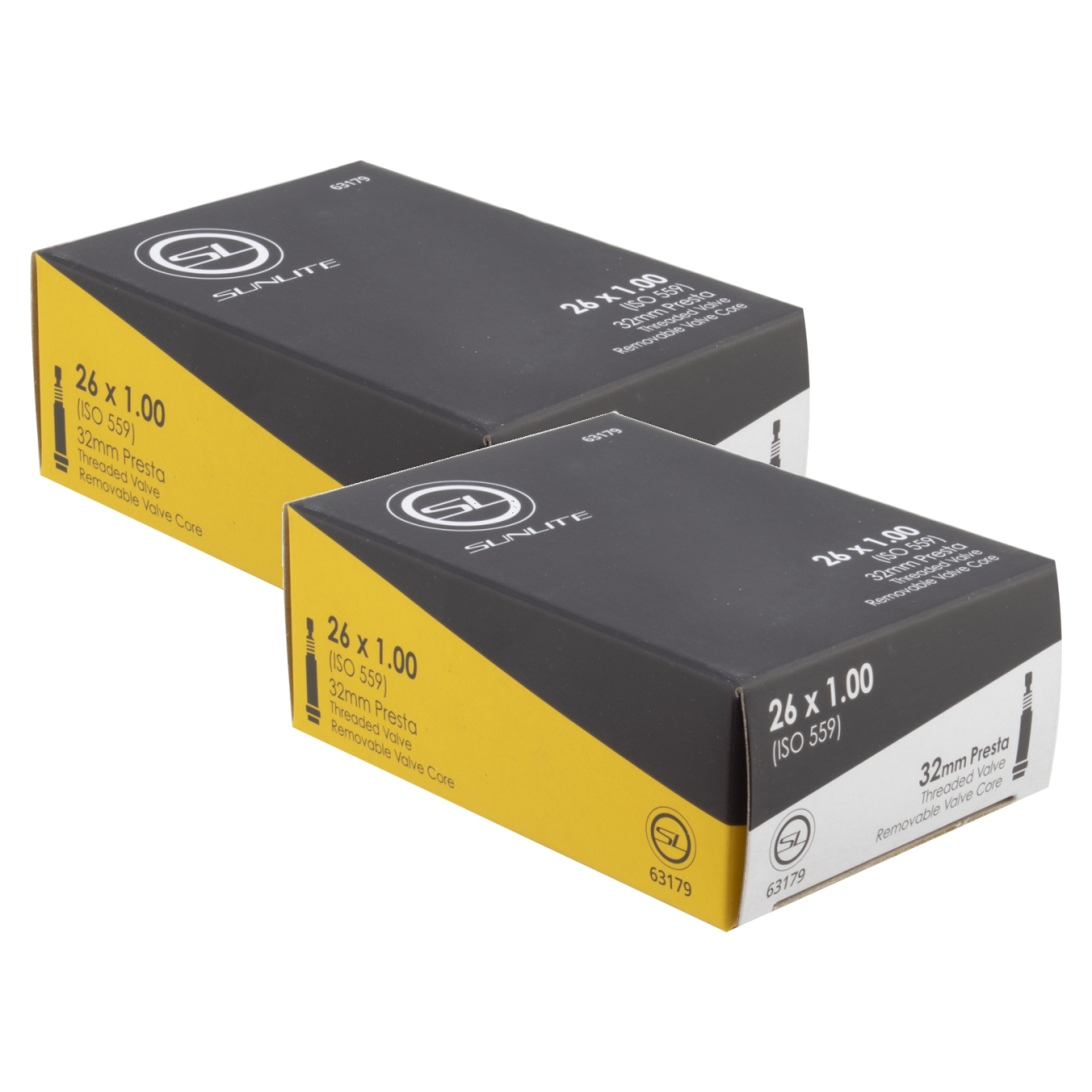 Pack of 2 Sunlite Standard Presta Valve 26x1.00 (559x25) PV 32mm 0d