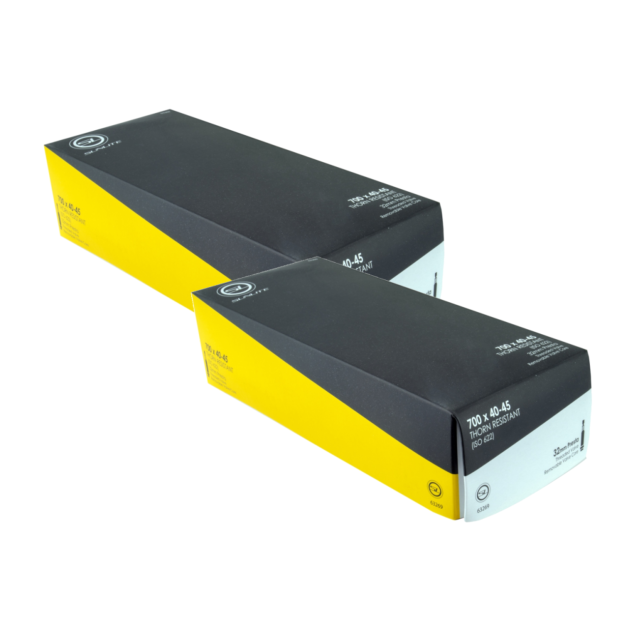 Sunlite Thorn Resistant Tubes - 700 x 40-45, Presta Valve 32mm 0d, Pack of 2