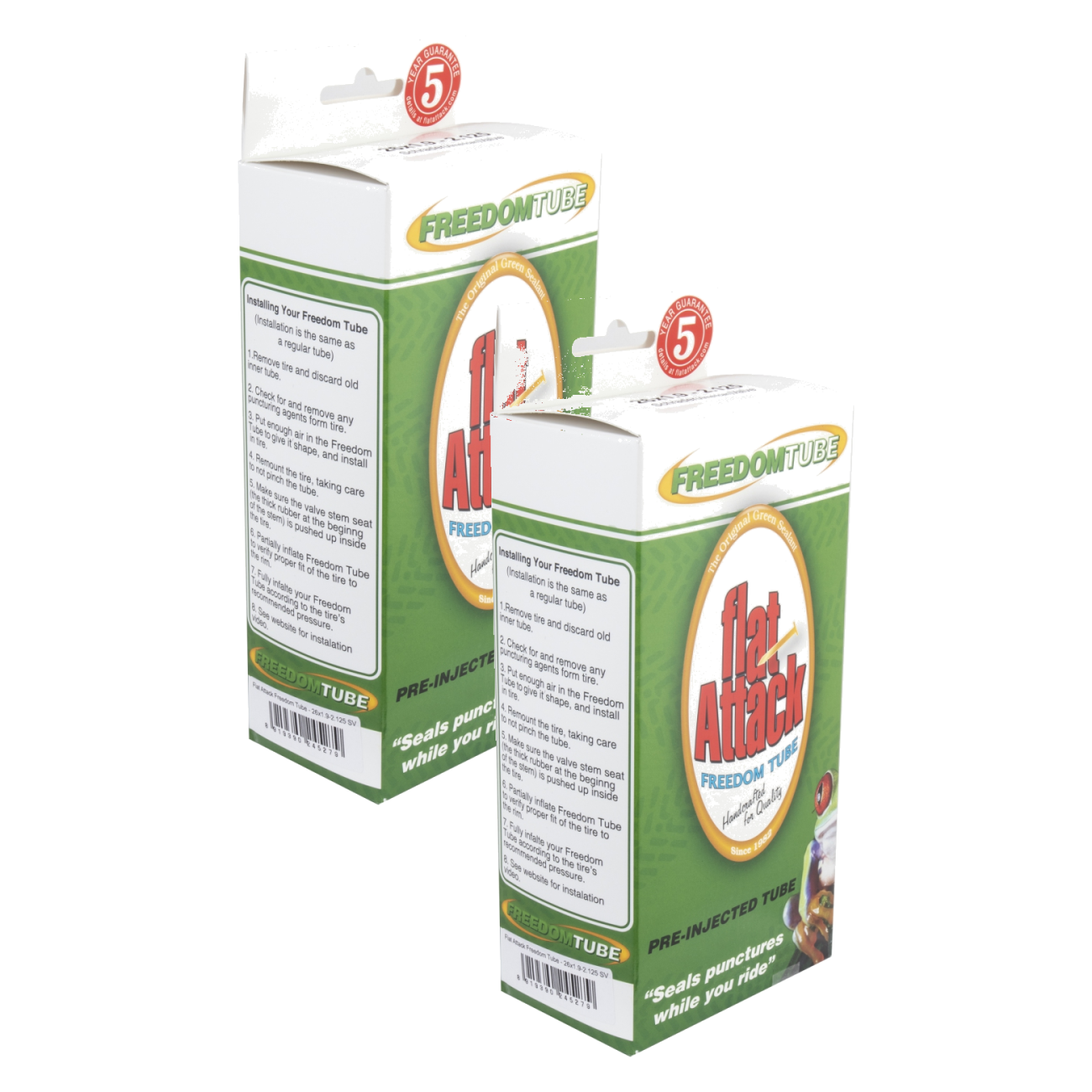 Pack of 2 Flat Attack Tube 26x1.90-2.125 SV 48mm 0d