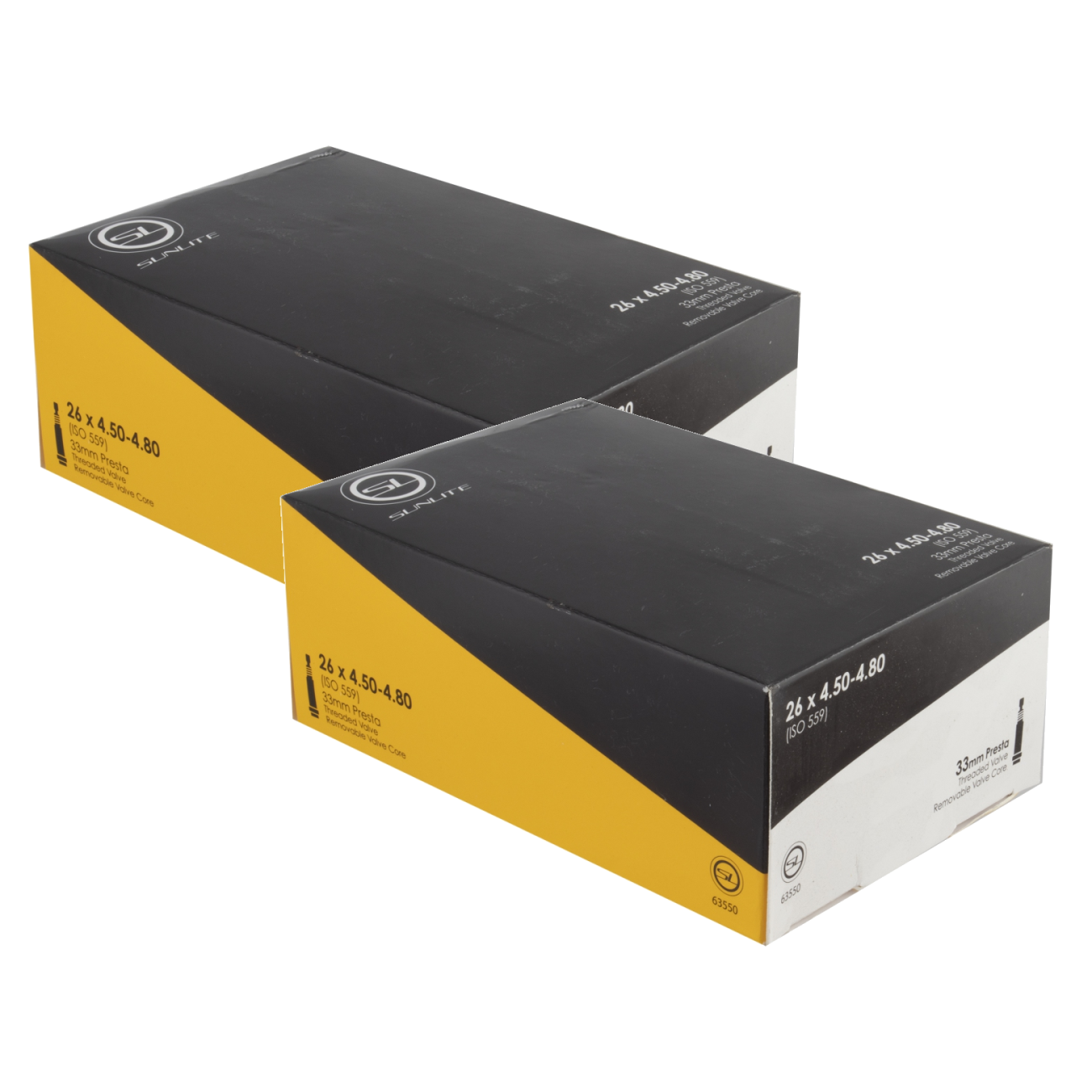 Pack of 2 Sunlite Standard Presta Valve 26x4.50-4.80 PV 33mm 0d
