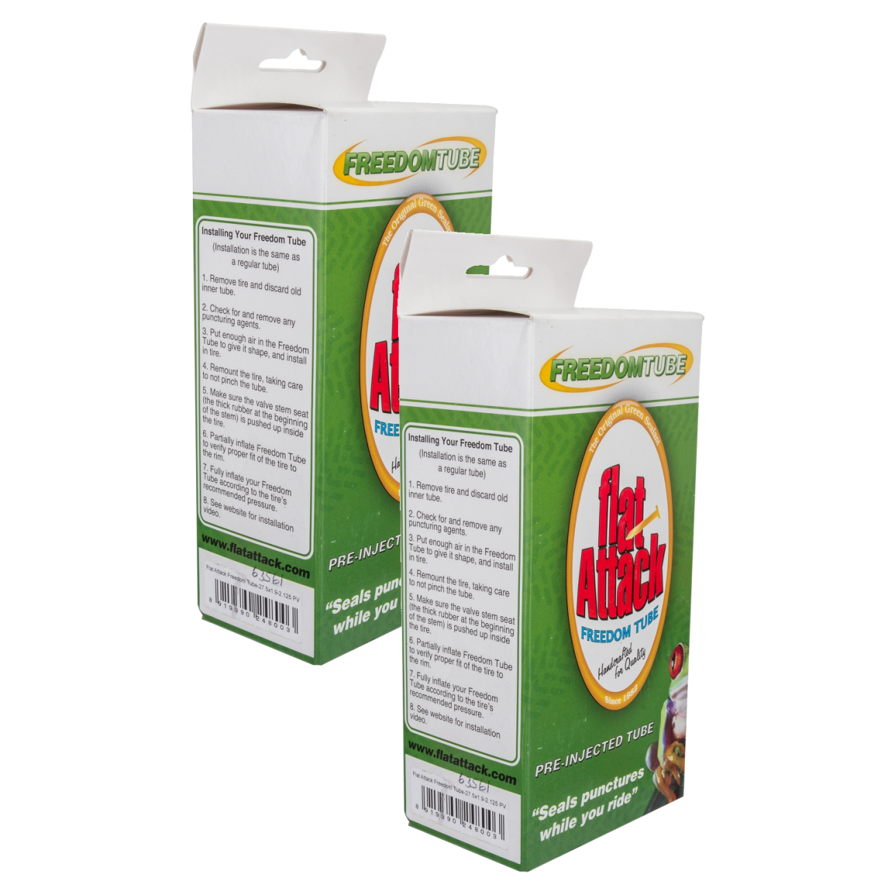 Pack of 2 Flat Attack Tube 27.5x1.90-2.125 PV 48mm 0d