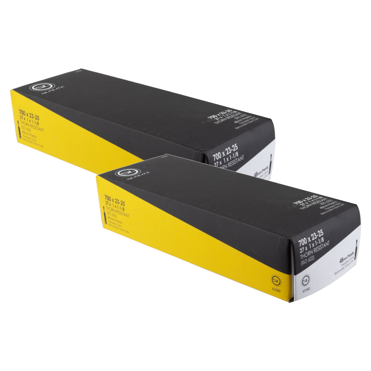 Sunlite Thorn Resistant Tubes - 700 x 23-25 (27x1x1-1/8), PV 48mm 0d, Pack of 2