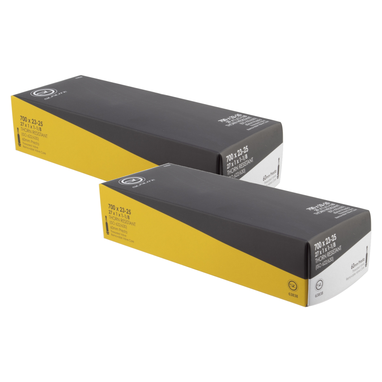Pack of 2 Sunlite Thorn Resistant Presta Valve 700x23-25 (27x1x1-1/8) PV 60mm 0d