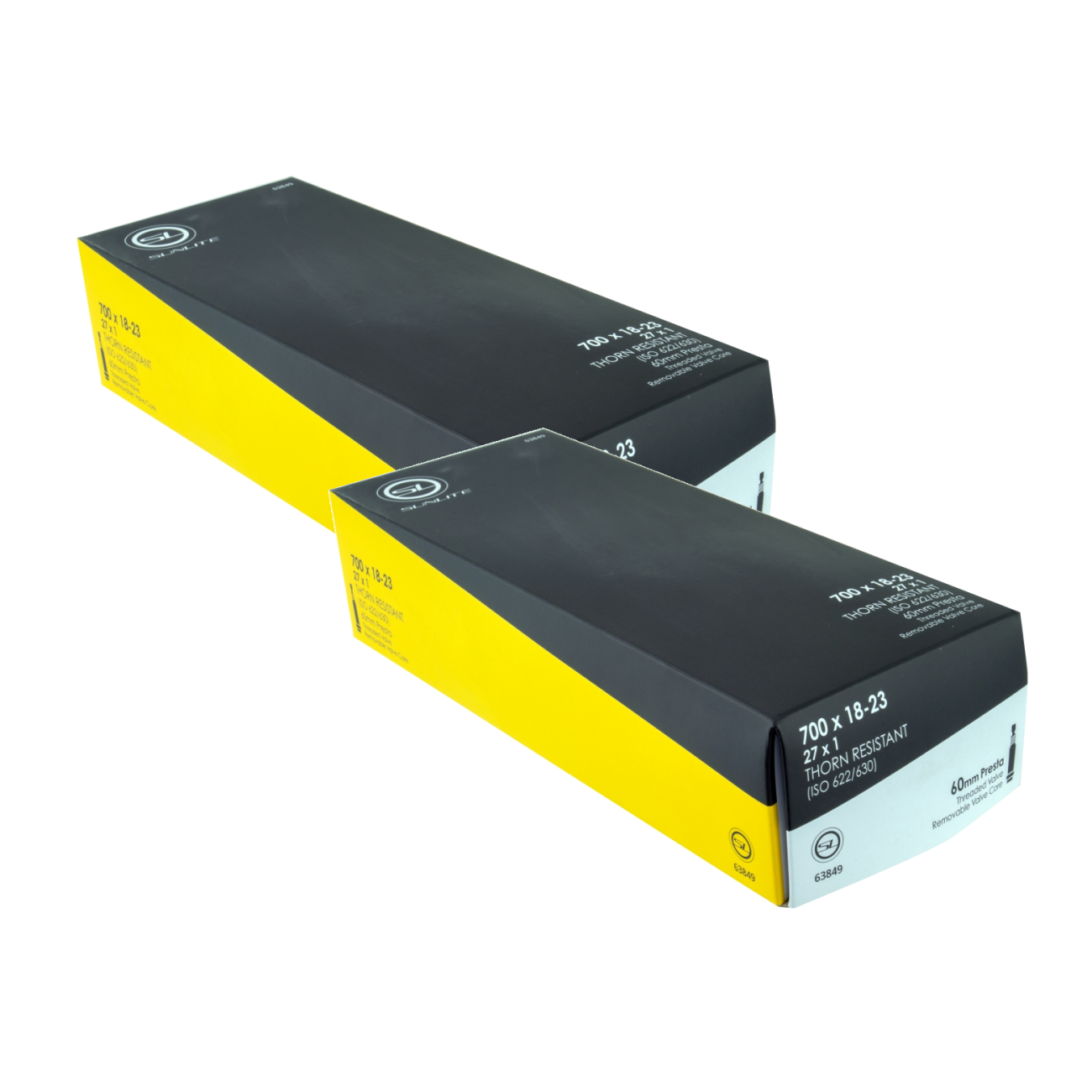 Pack of 2 Sunlite Thorn Resistant Presta Valve 700x18-23 (27x1) PV 60mm 0d