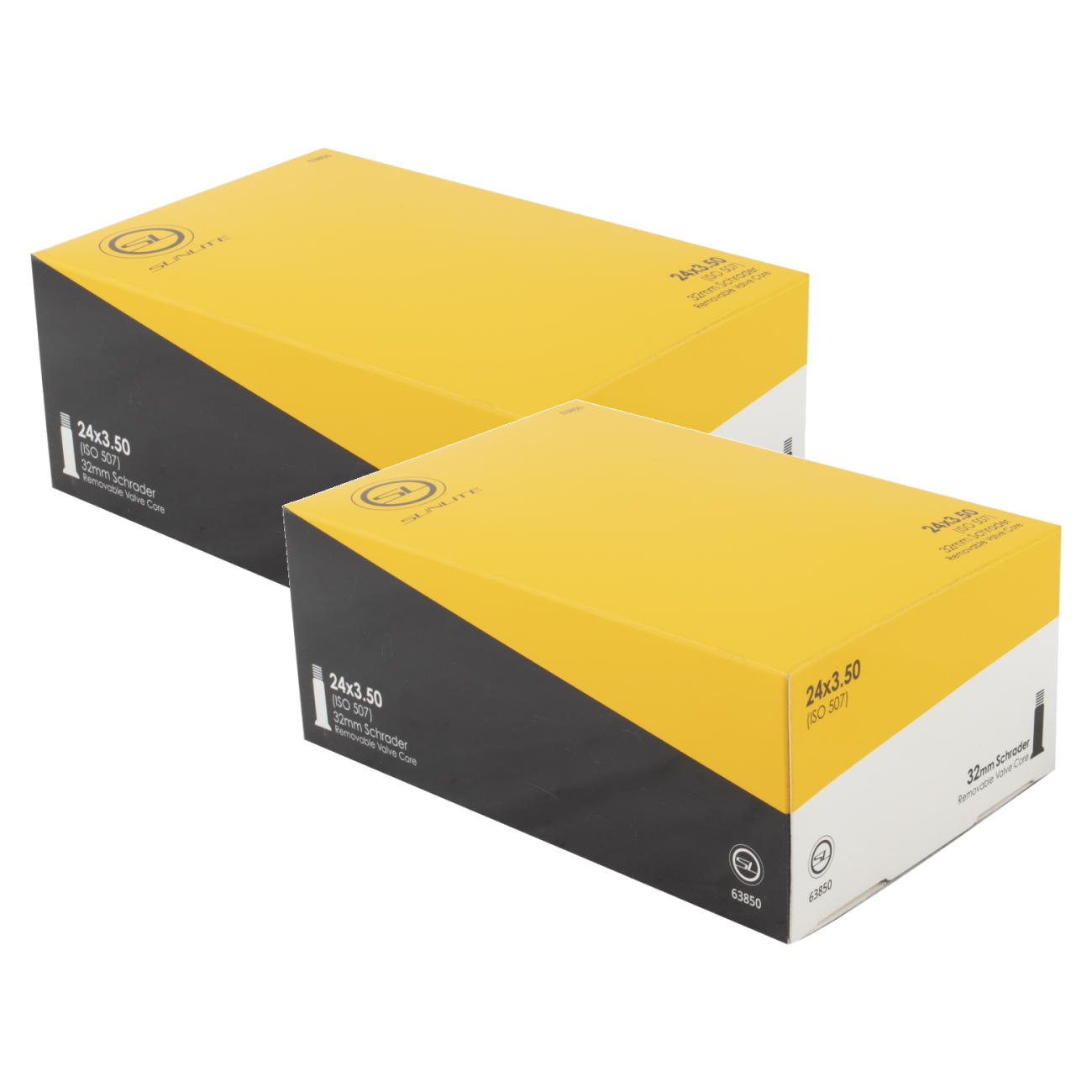 Sunlite Standard Tubes - 24 x 3.50, Schrader Valve 32mm 0d, Pack of 2