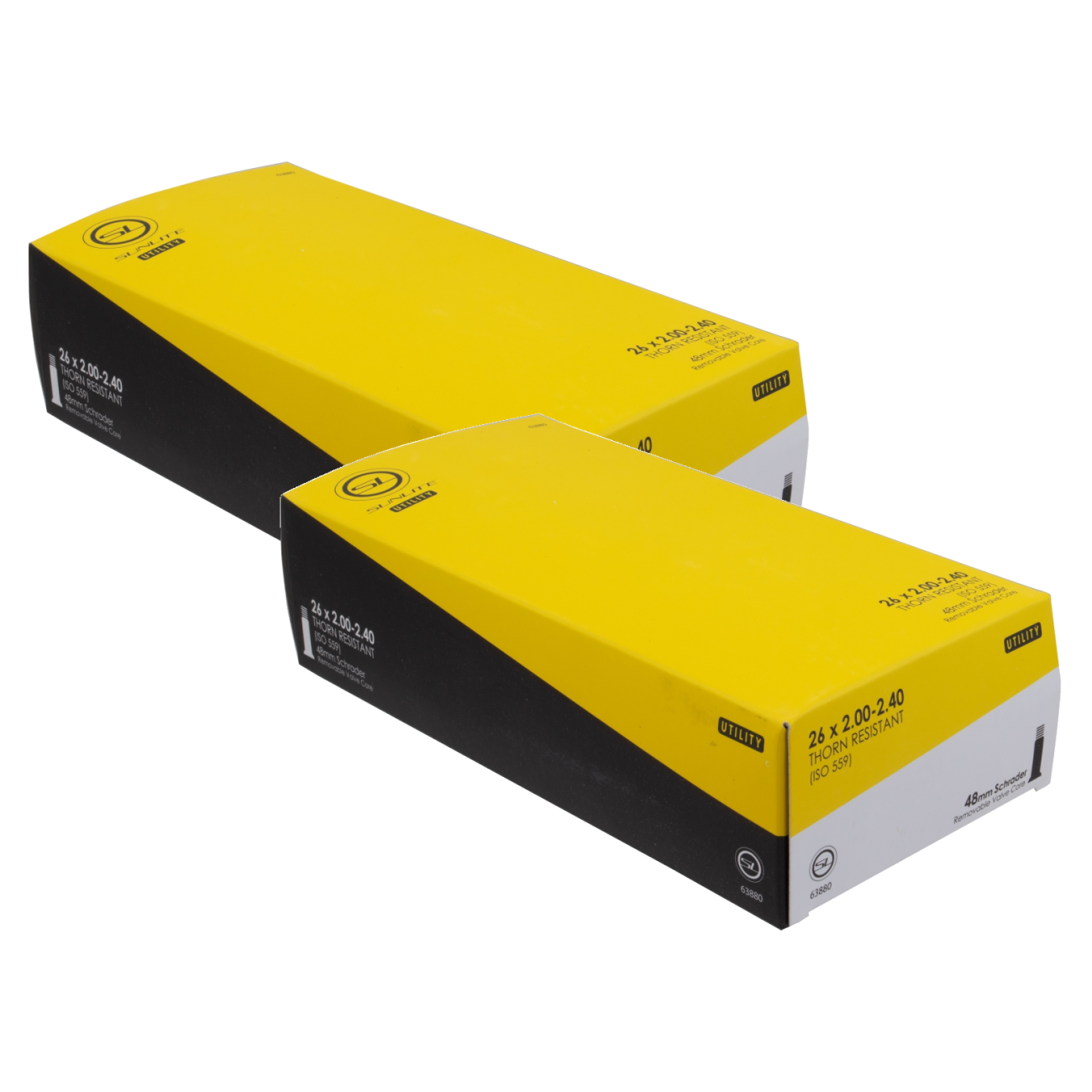 Pack of 2 Sunlite Utili-T Thorn Resistant Schrader Valve Tube 26x2.00-2.40 SV