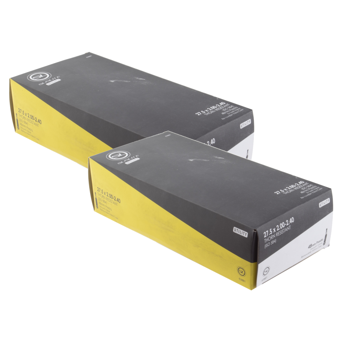 Sunlite Utili-T Thorn Resistant Tubes - 27.5 x 2.00-2.40 Presta Valve, Pack of 2