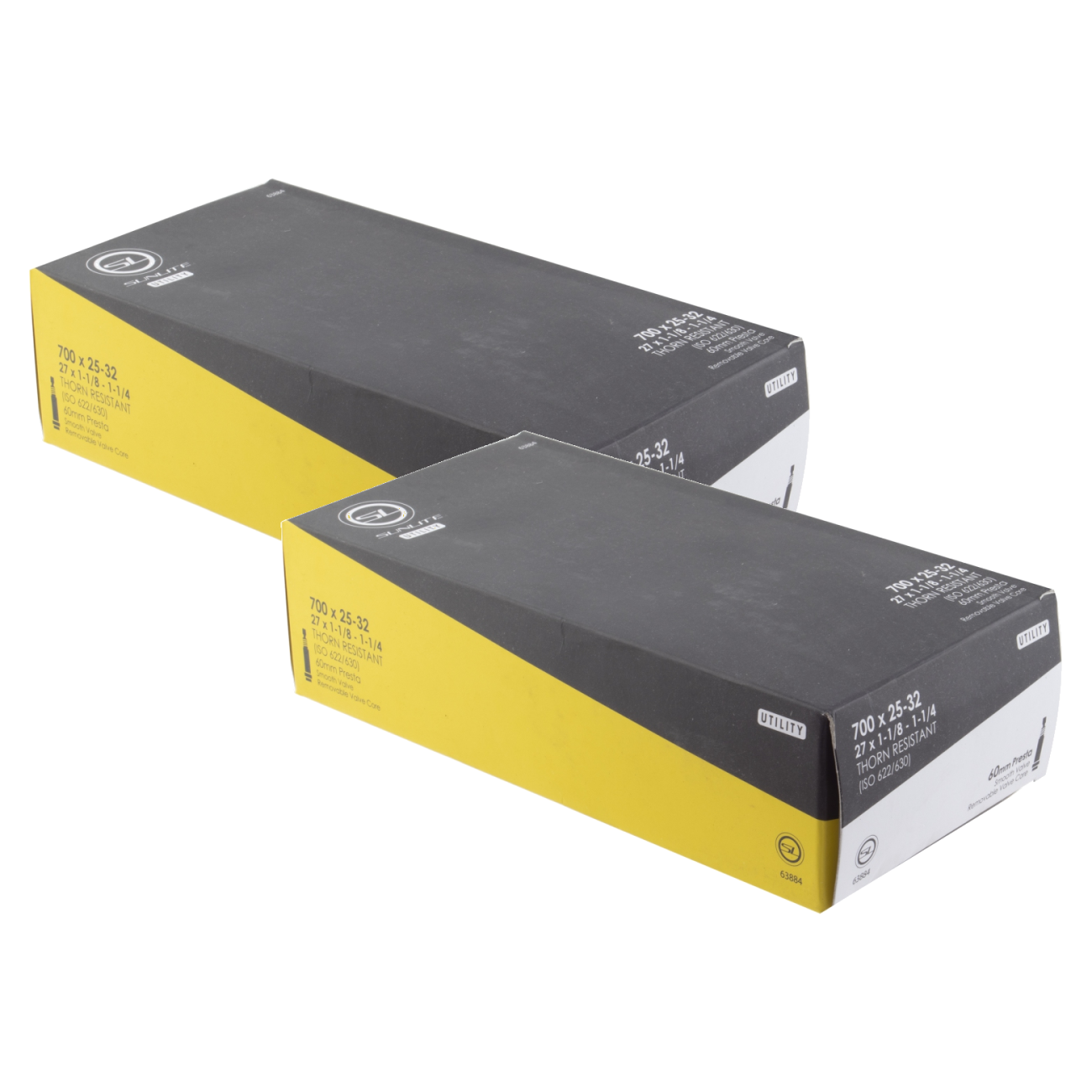 Sunlite Utili-T Thorn Resistant Tubes - 700 x 25-32, PV 60mm 0d, Pack of 2