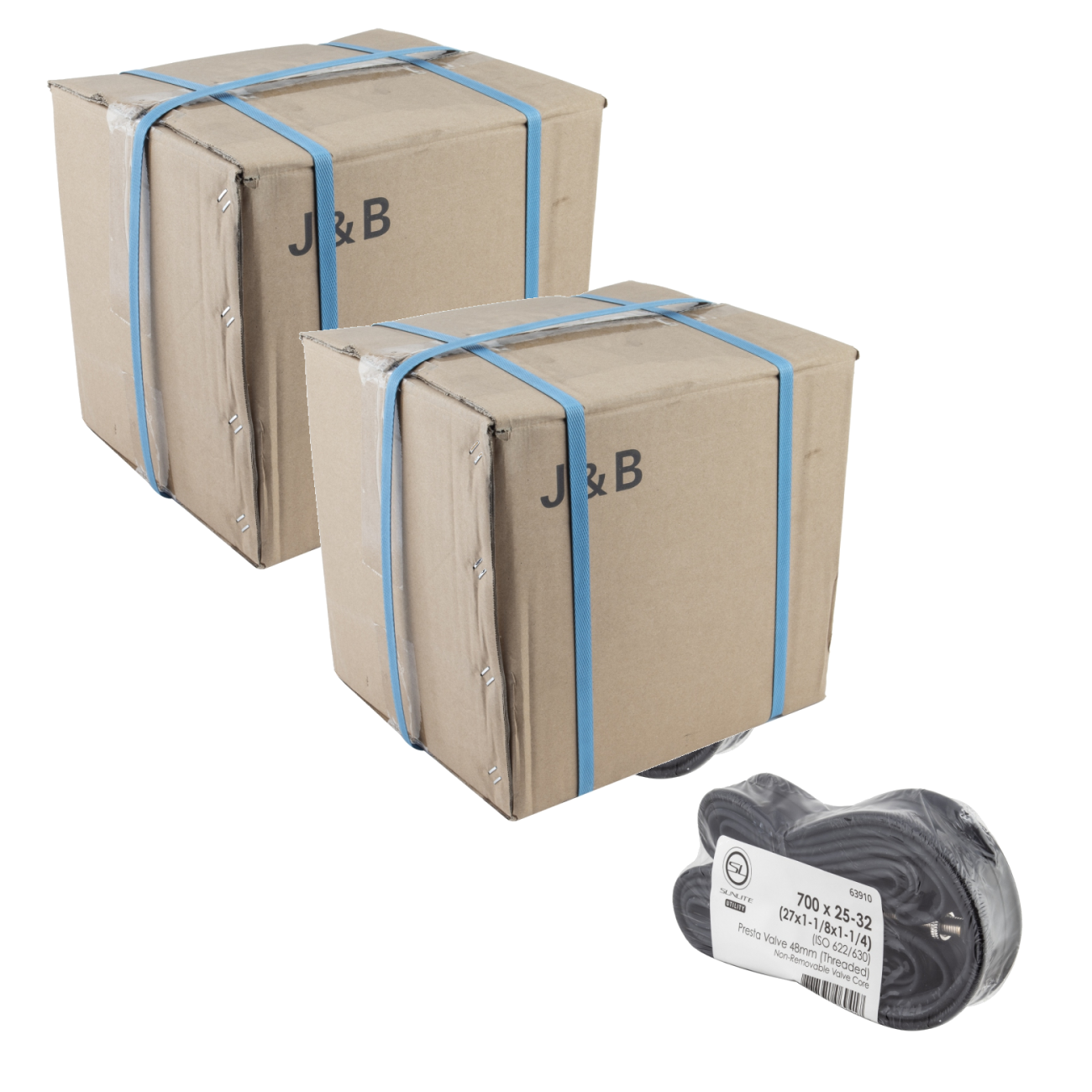 Pack of 2 Sunlite Utili-T Bulk Standard Presta Valve Tubes 700x25-32