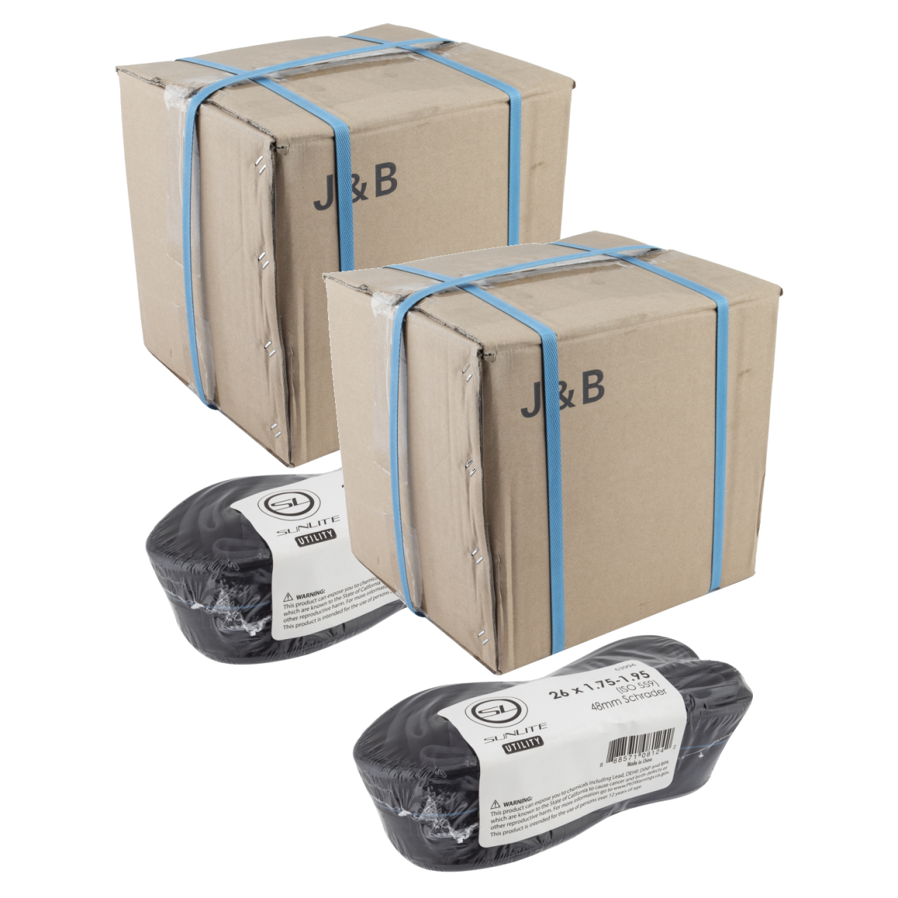 Pack of 2 Sunlite Utili-T Standard Schrader Valve Tubes 26x1.75-1.95 SV 48mm 0d