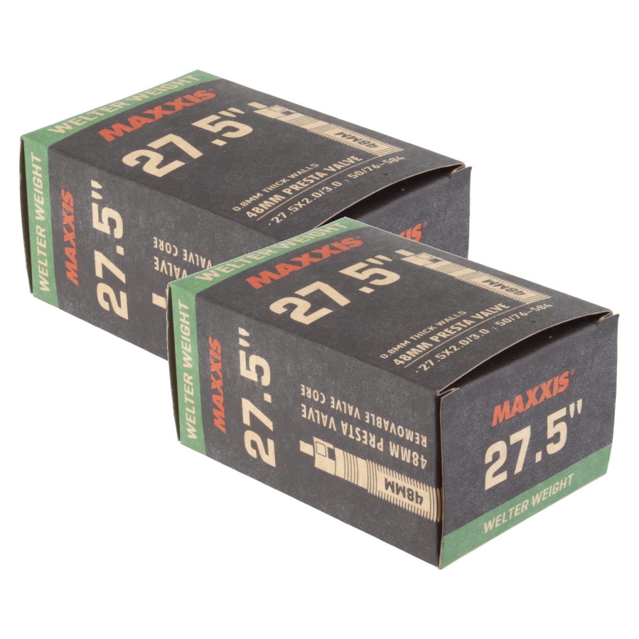 Pack of 2 Maxxis Welterweight Tube 27.5x2.0-3.0 PV 48mm 0d