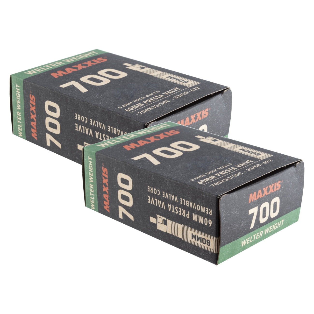 Pack of 2 Maxxis Welterweight Tube 700x33-50 PV 60mm 0d