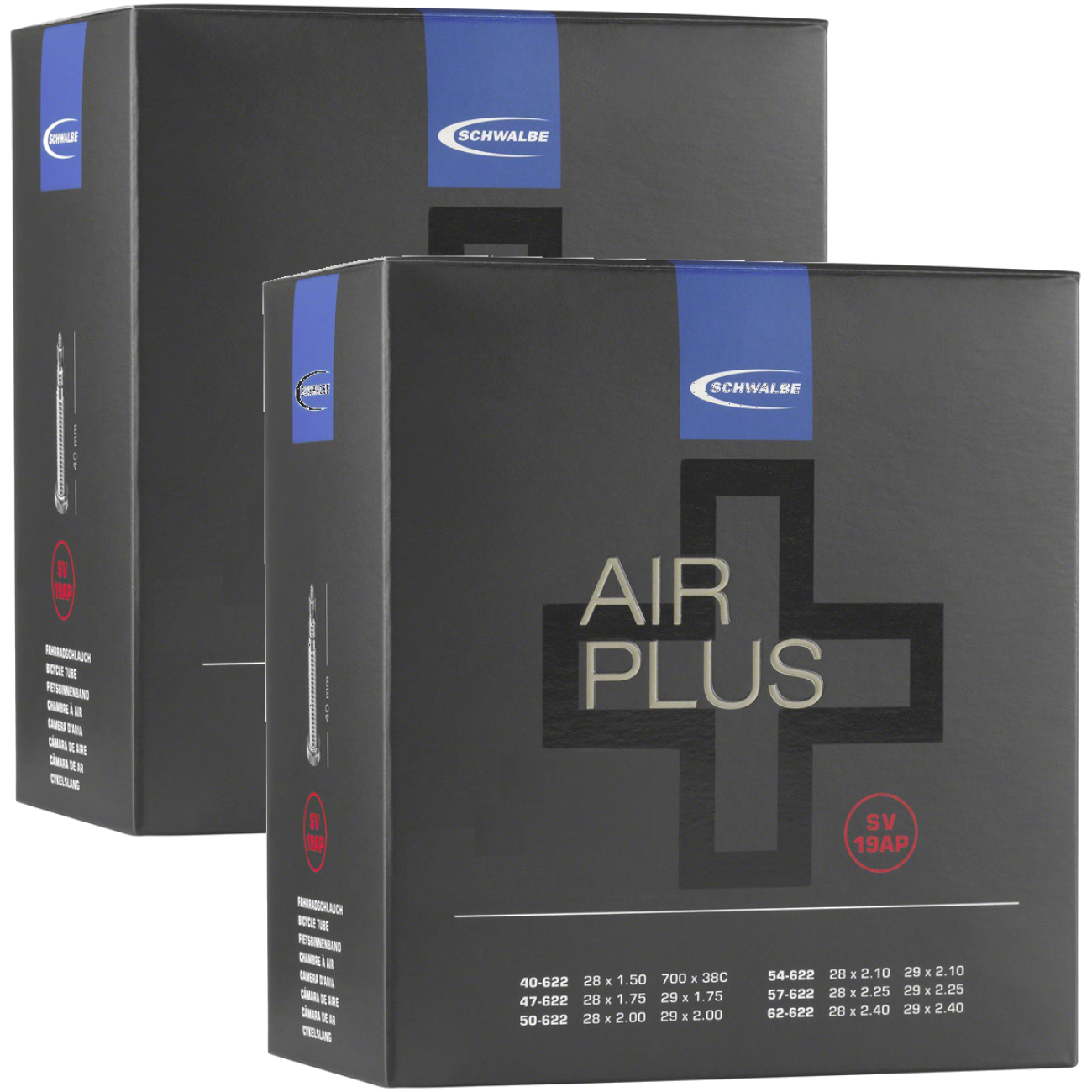 Schwalbe Air Plus Tubes - 29 x 1.50-2.40", 40mm Presta Valve, Pack of 2