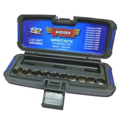 10-Piece Half Cut Torx Driver Set, 3/8" Square Drive by Vim Products (IMPACT-HCT6)
