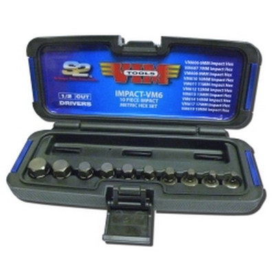 Vim Products 10pc Stubby Metric Hex Set 3/8" Sq. Drive (IMPACT-VM6)