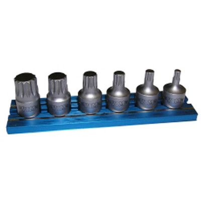 VIM Tools 6 Piece XZN Stubby Driver Set, 1/4" Square Drive (XZNS412)