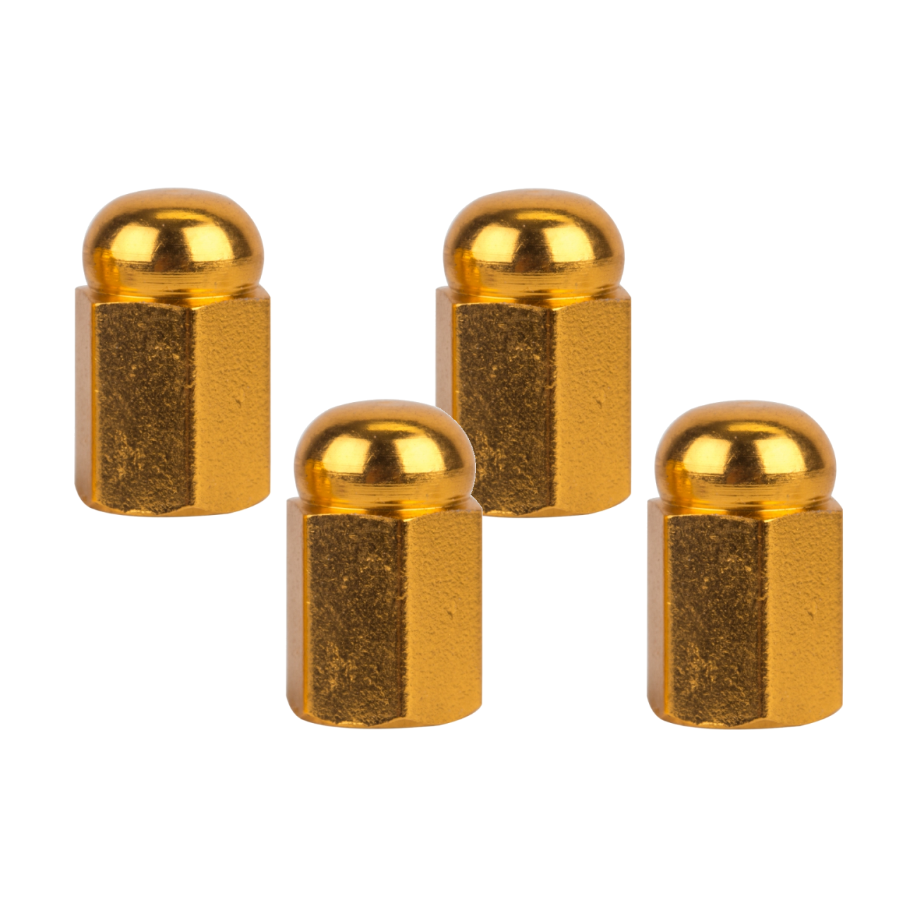 Pack of 2 Trik Topz Valve Caps Hex Dome Gold SV
