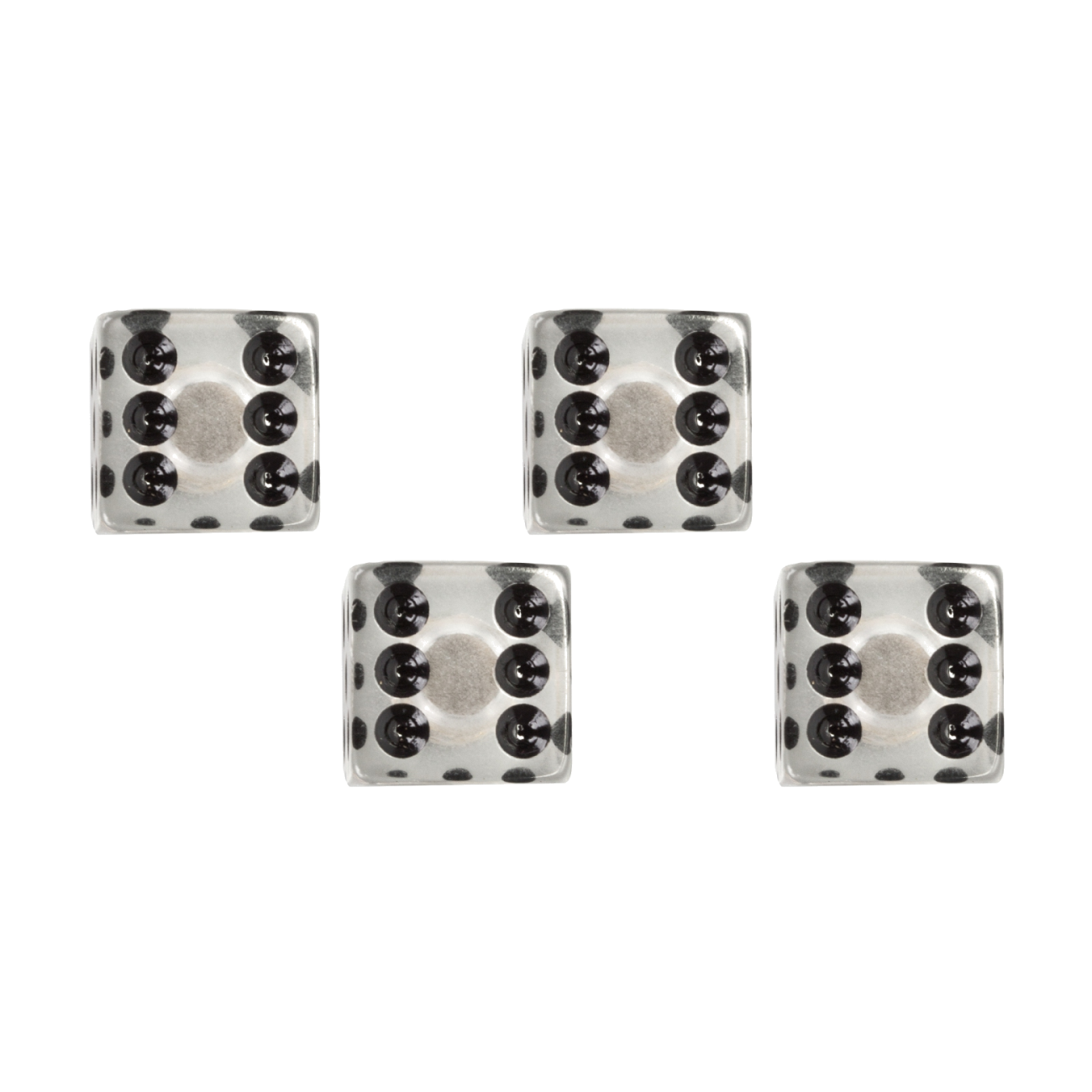 Pack of 2 Trik Topz Valve Caps Dice Clear SV