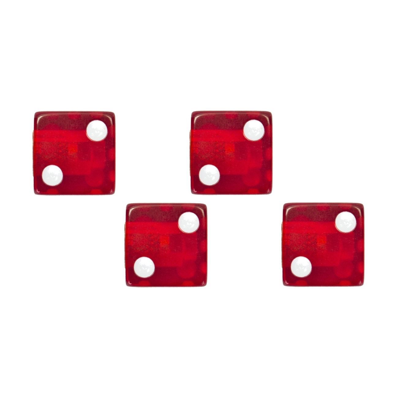 Pack of 2 Trik Topz Valve Caps Dice Clr Red SV