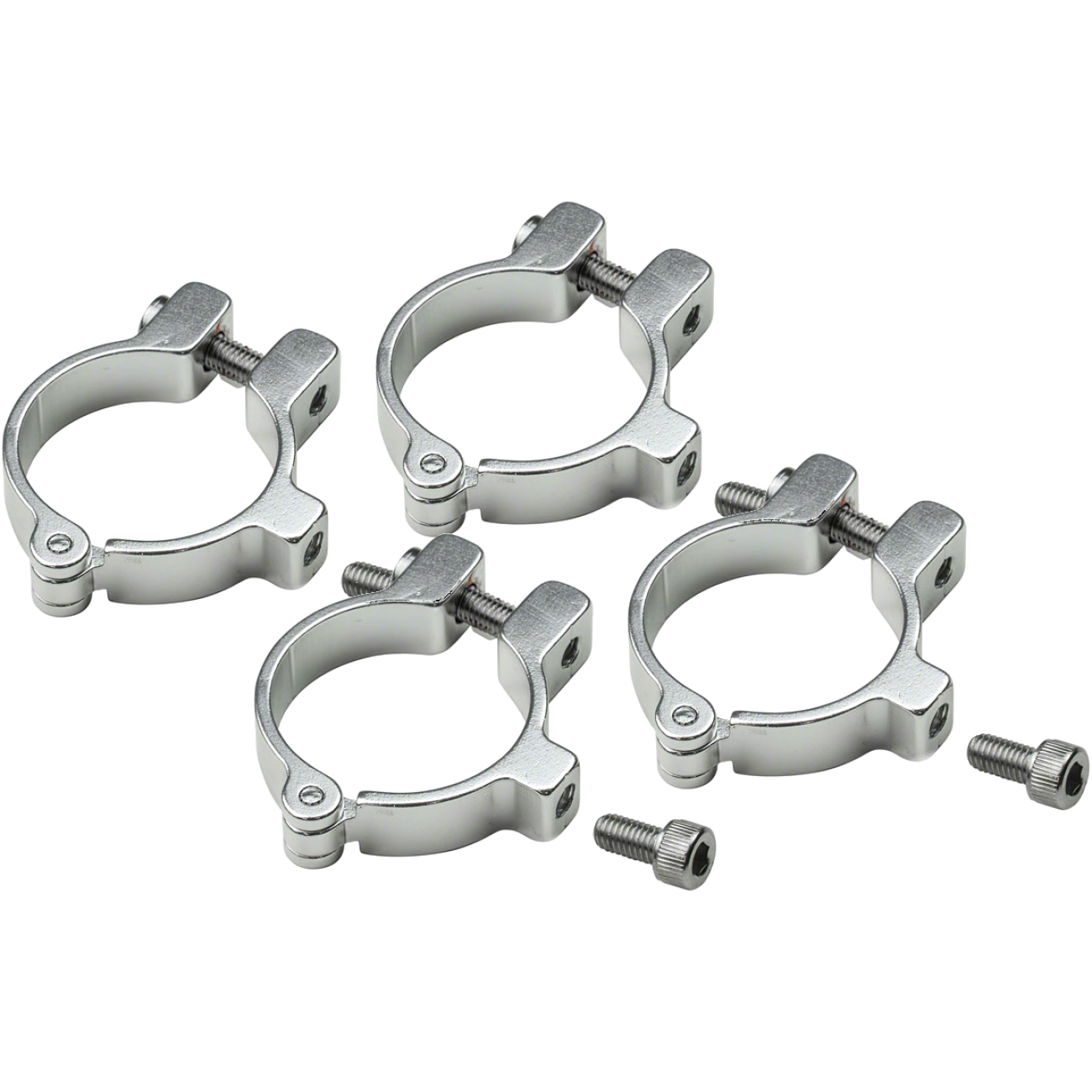 Pack of 2 Velo Orange Hinged Water Bottle Cage Clamps - 28.6mm, Silver