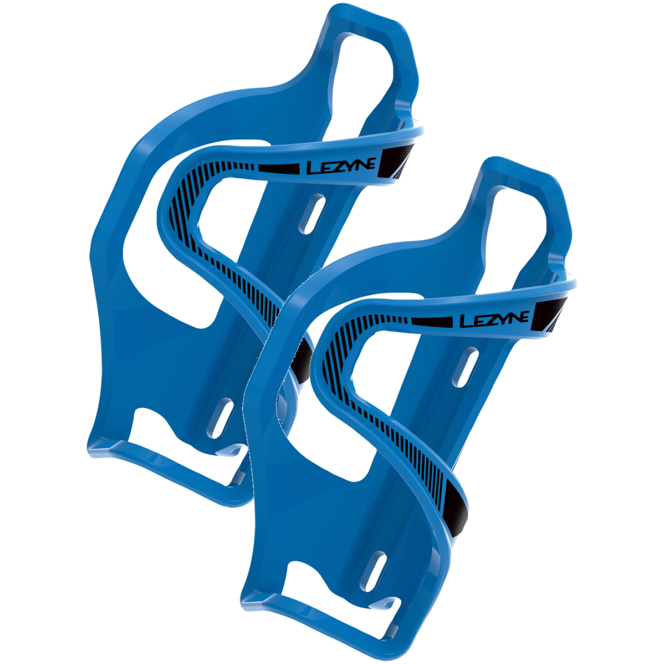 Pack of 2 Lezyne Flow Cage SL Side Load Left Blue Composite Braze-on