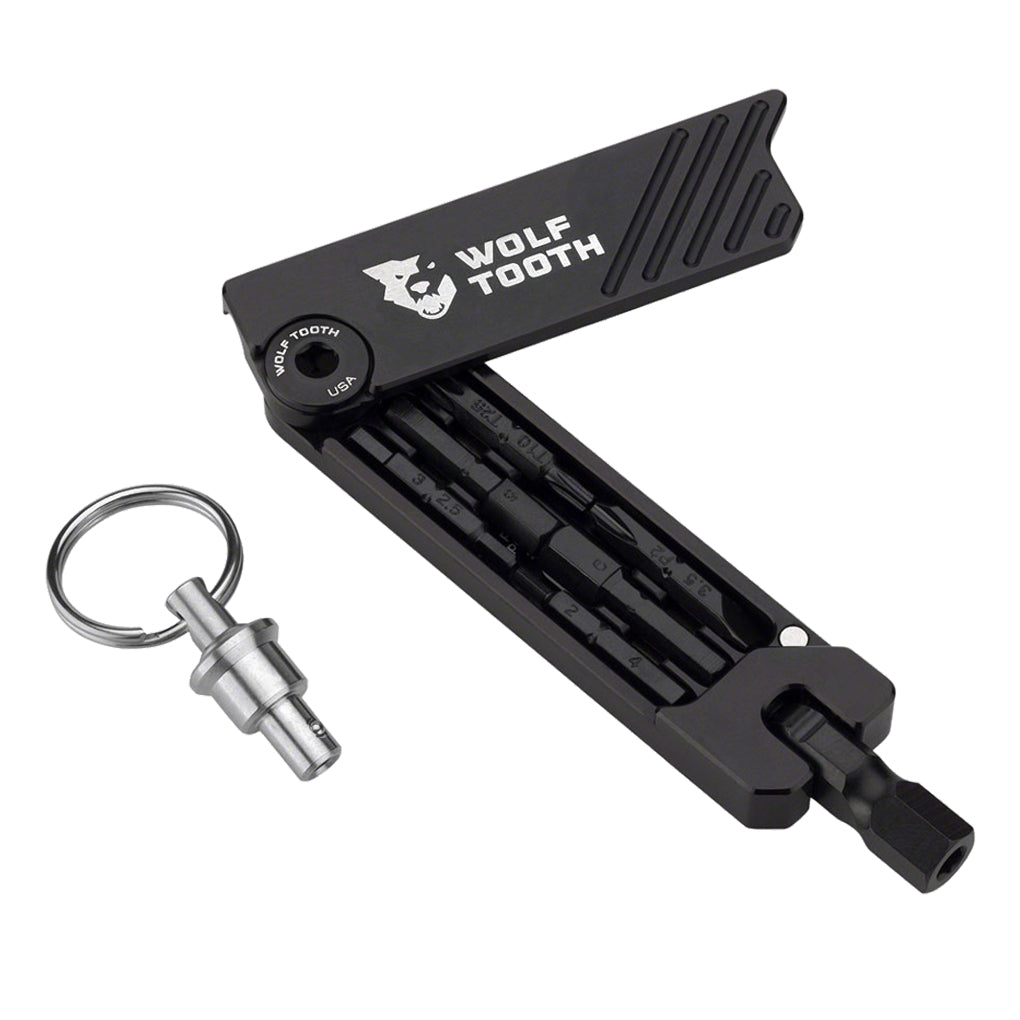 Wolf Tooth 6-Bit Hex Wrench Multi-Tool with Keyring - Black