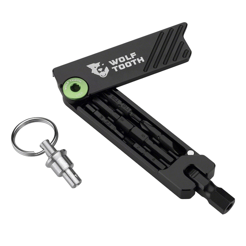 Wolf Tooth 6-Bit Hex Wrench Multi-Tool with Keyring - Green