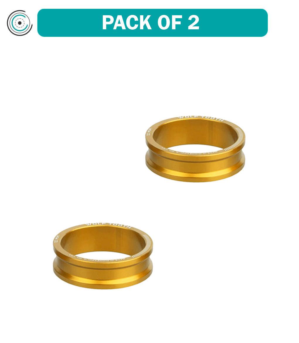 Pack of 2 Wolf Tooth Precision Headset Spacers 10mm Gold