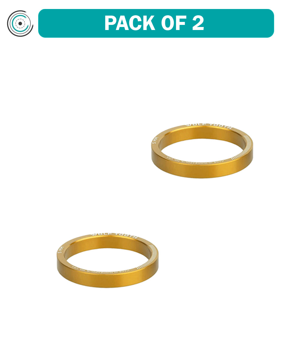 Pack of 2 Wolf Tooth Precision Headset Spacers 5mm Gold