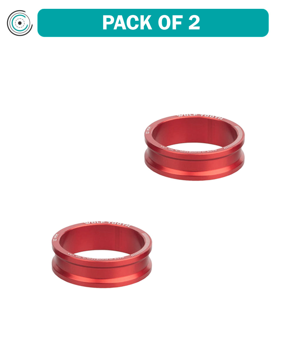 Pack of 2 Wolf Tooth Precision Headset Spacers 10mm Red