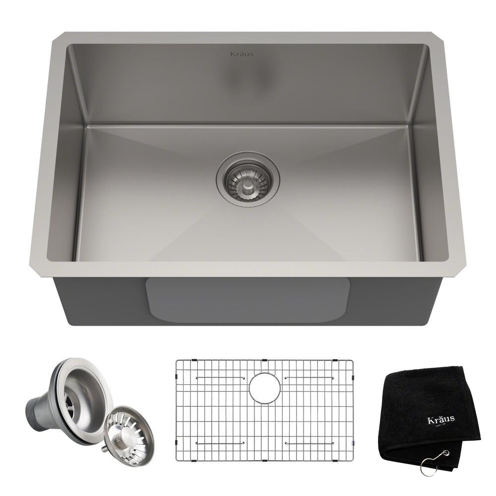 Standart PRO Undermount Stainless Steel 26 in. Single Bowl Kitchen Sink