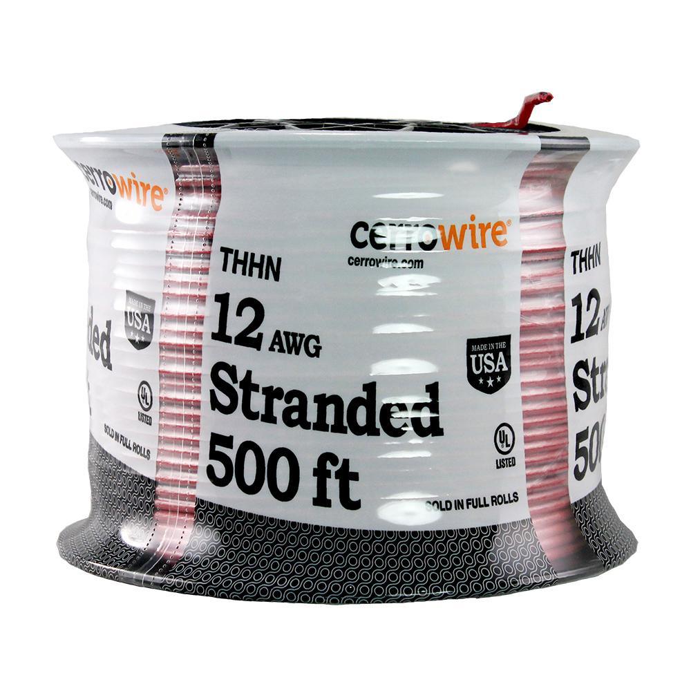 500 ft. 12/1 Red Stranded THHN Wire