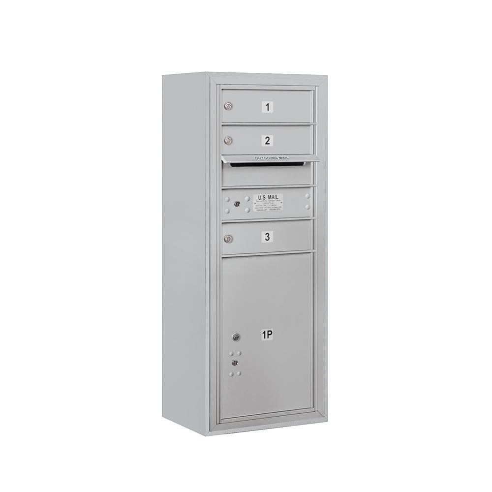 3800 Horizontal Series 3-Compartment with 1-Parcel Locker Surface Mount Mailbox