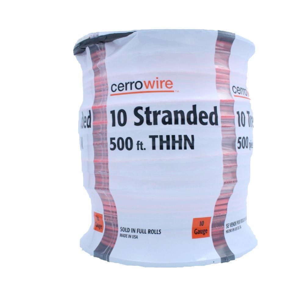 500 ft. 10-Gauge Red Stranded THHN Wire