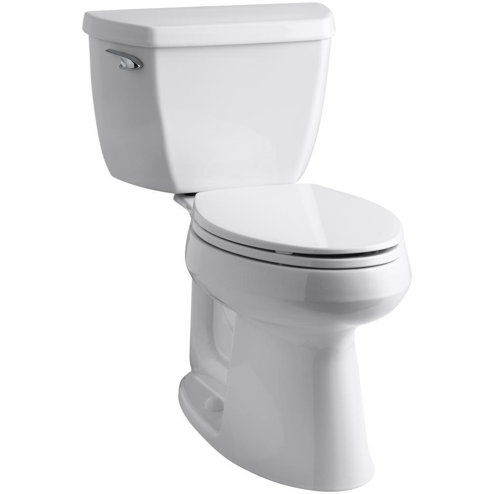 Highline 2-Piece Complete Solution 1.28 GPF Single Flush Elongated Toilet in White with Seat Included (3-Pack)
