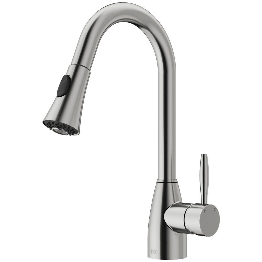 Aylesbury Single-Handle Pull-Down Sprayer Kitchen Faucet in Stainless Steel