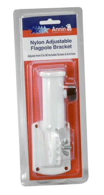 White Adjustable Plastic Flag Bracket For Poles And Posts