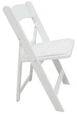 White Resin Folding Chair Durable Lightweight Portable Seating