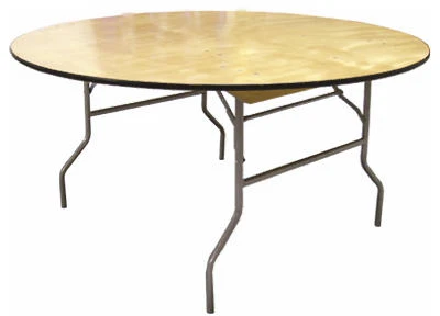 60 Inch Folding Table With Durable Plywood Top And Sturdy Metal Frame