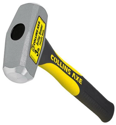 Three Pound Drilling Hammer With Ten Inch Fiberglass Handle