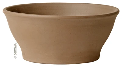 Bowl Shaped Clay Planter In Moka Terra Cotta Finish, 10 Inch Diameter
