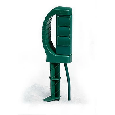 3-outlet Outdoor Yard Stake With Ground Spike For Lawn And Garden Use